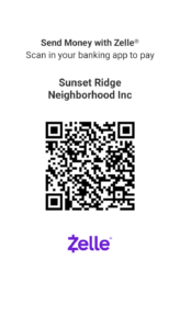 Zelle Payment QR for Sunset Ridge Neighborhood Association